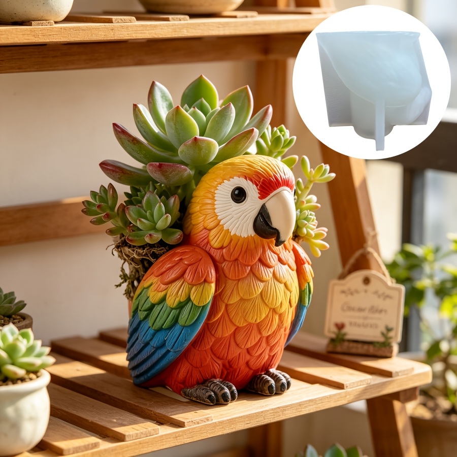 Plant Parenthood - Parrot Succulent Flower Pot Resin Silicone