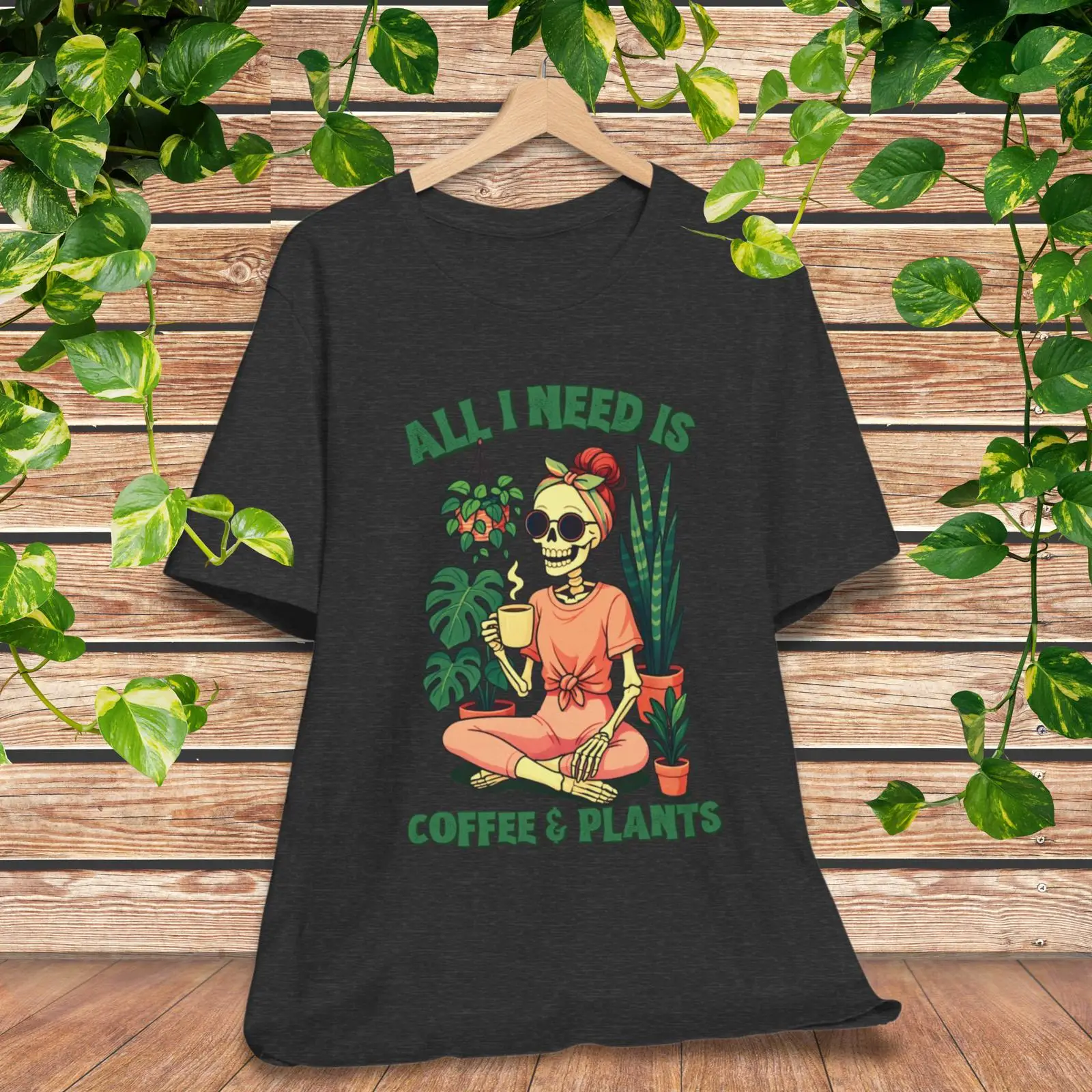 Funny Skeleton T Shirt for Cof - Plant Parent Shirt recension och pris